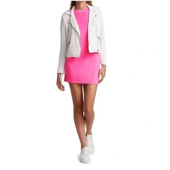 Generation‎ Love Robin Sequined Moto Jacket Zip Up Long White XS $395 - Picture 6 of 8